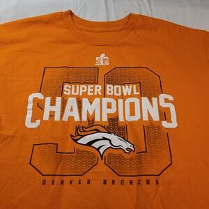 Denvor Broncos Super Bowl 50 Short Sleeve Football T Shirt Mens Size XL Orange